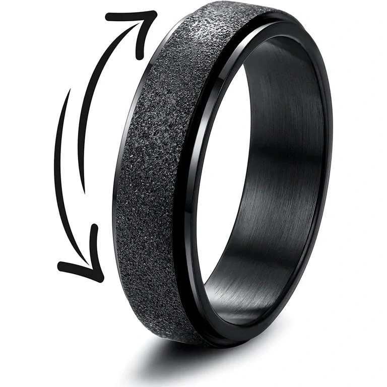 Černý prsten z nerezové oceli