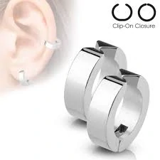 Náušnice steel clip-on closure