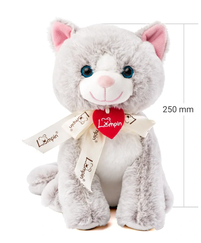 Kočka Jacqueline světle šedá, 25cm