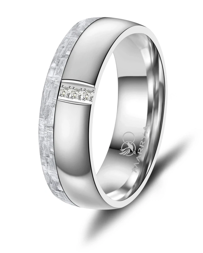 Snubní prsteny Síla oceli, styl karbonu