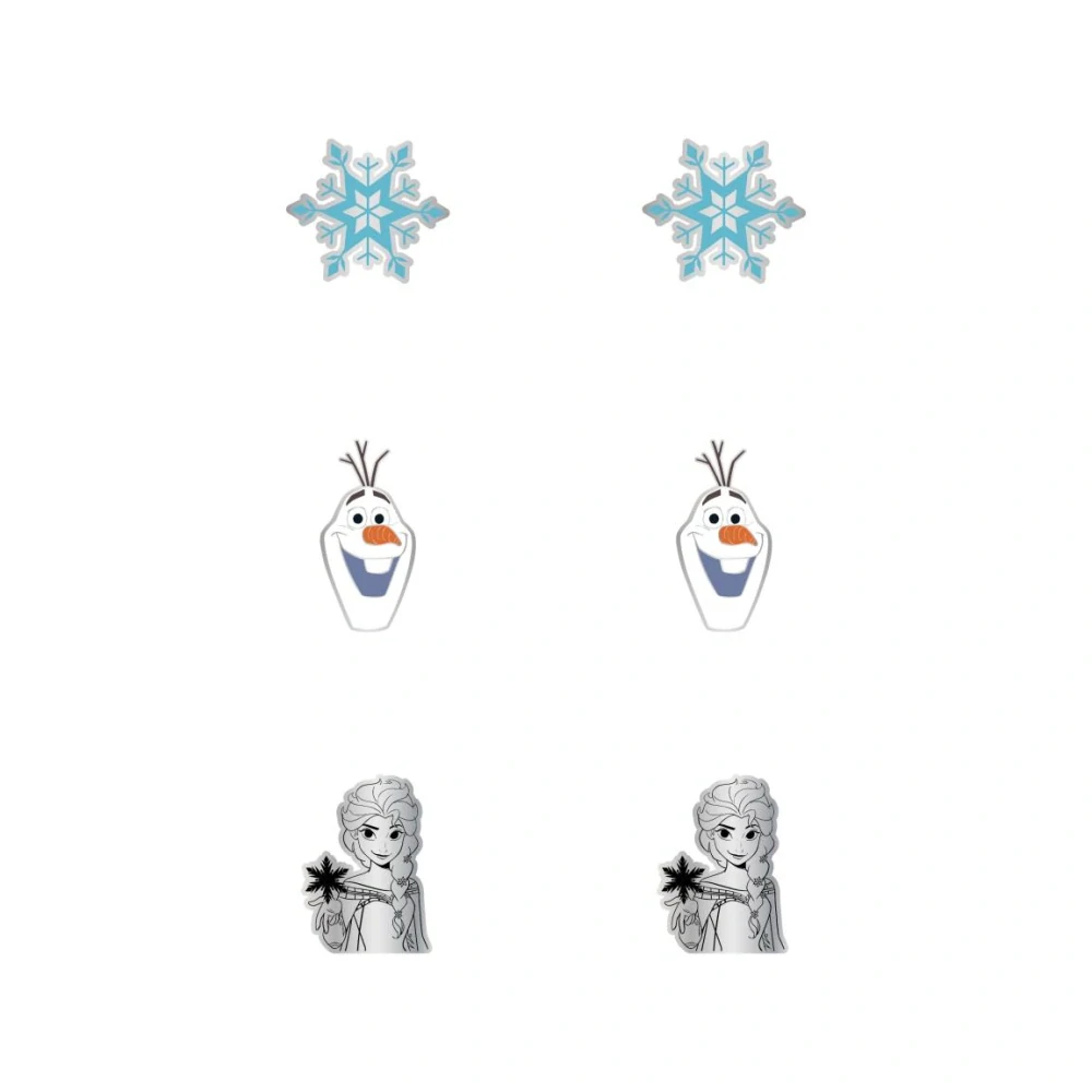 Frozen Ledové království – Sada dětských náušnic 3 páry | Elsa, Olaf a sněhová vločka