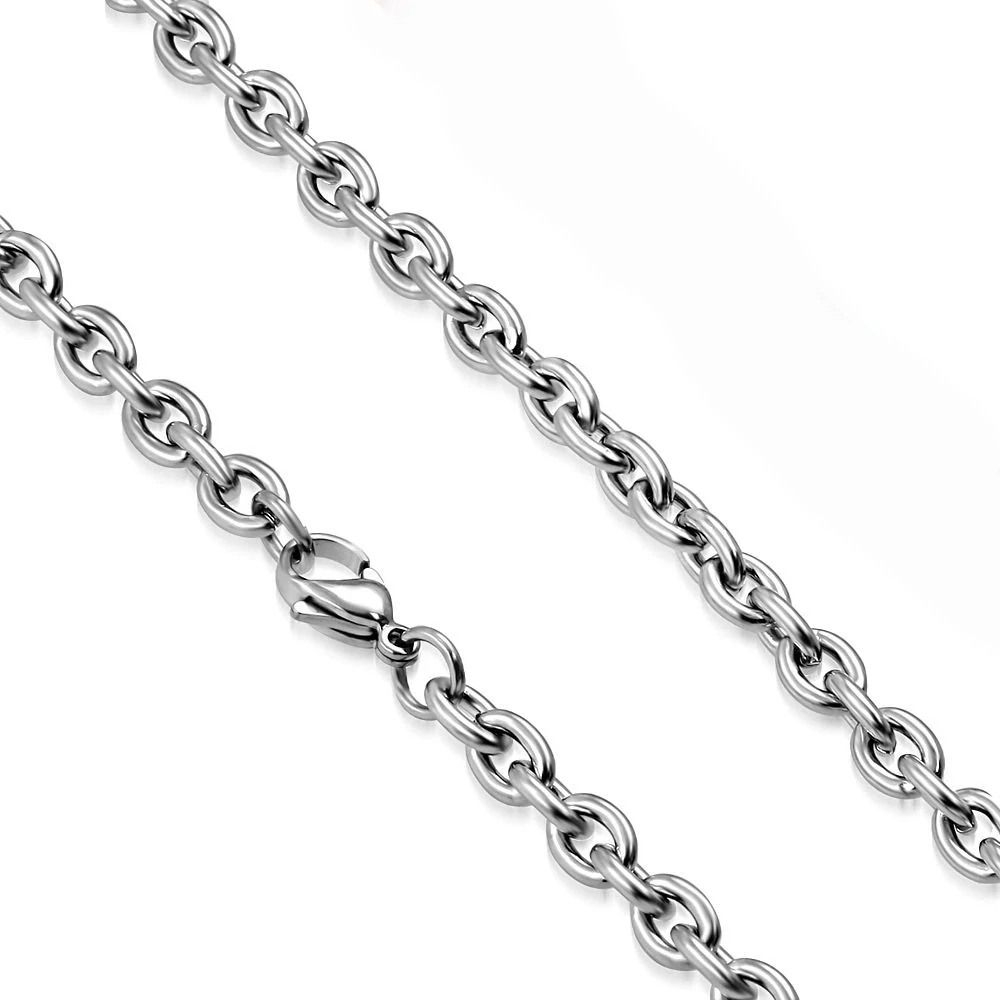 Klasický ocelový řetízek Silver 6 mm – stříbrná barva