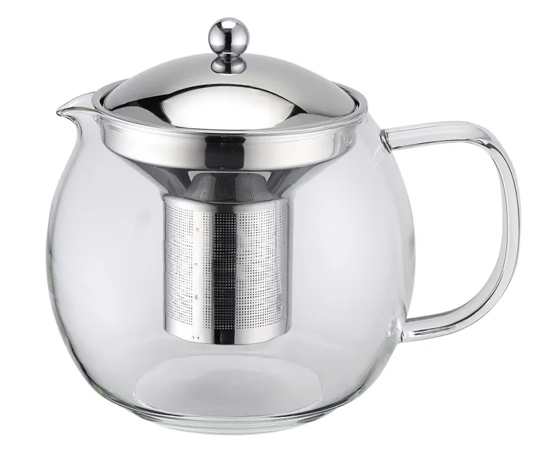 Konvice na čaj s filtrem, nerez / borosilikátové sklo, 1500 ml