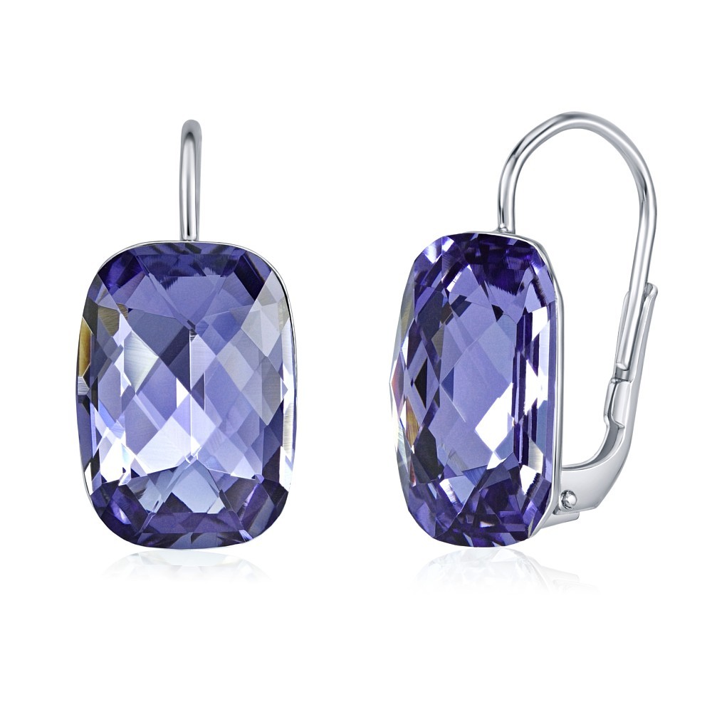 Silvego stříbrné náušnice se Swarovski® Crystals tanzanite