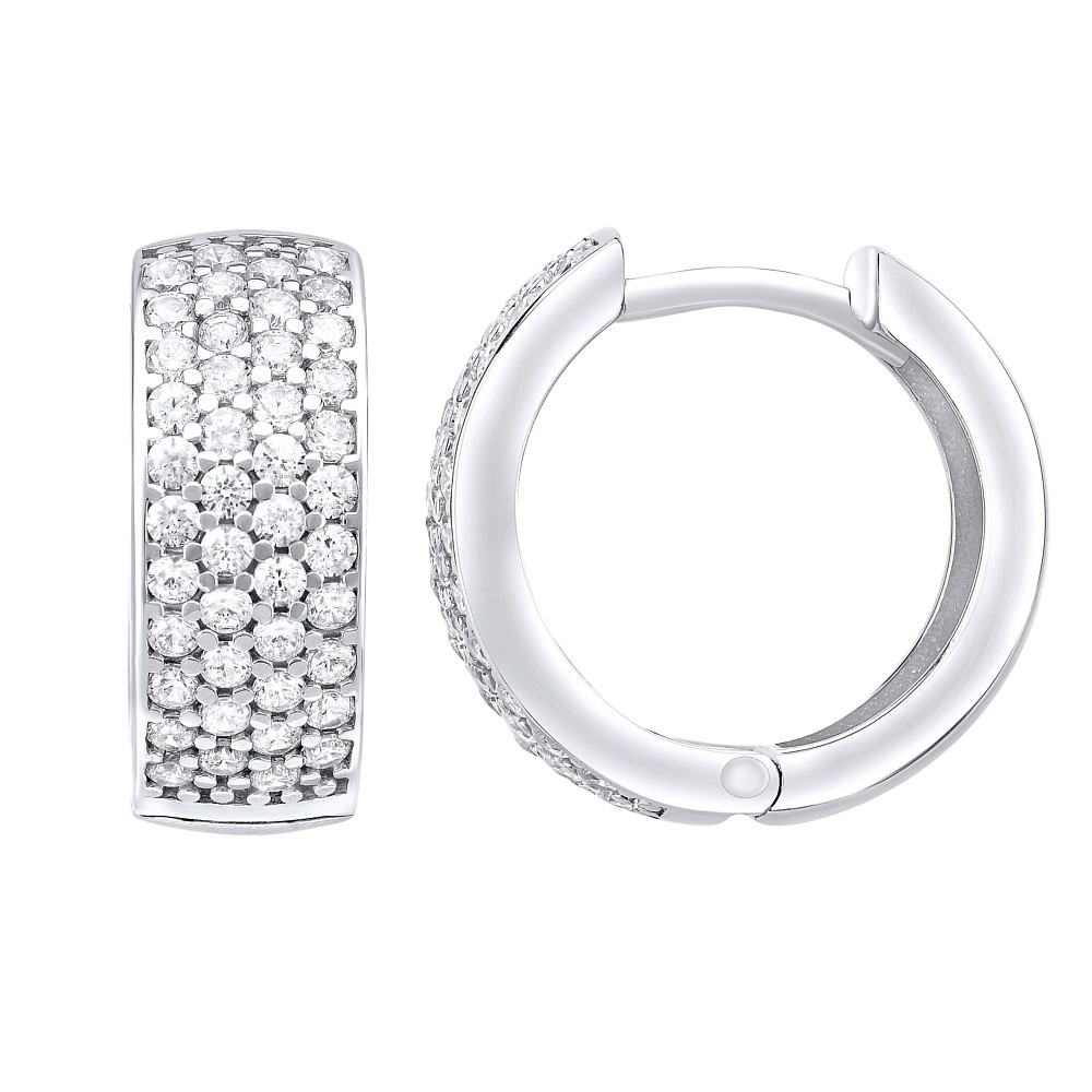 Stříbrné kruhové náušnice ATHENA se zirkony