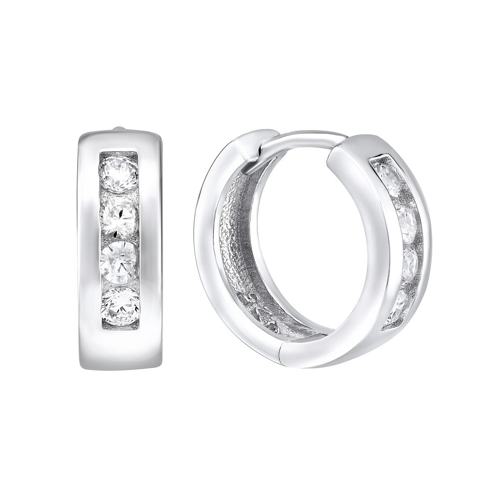 Stříbrné kruhové náušnice MADELYN se zirkony