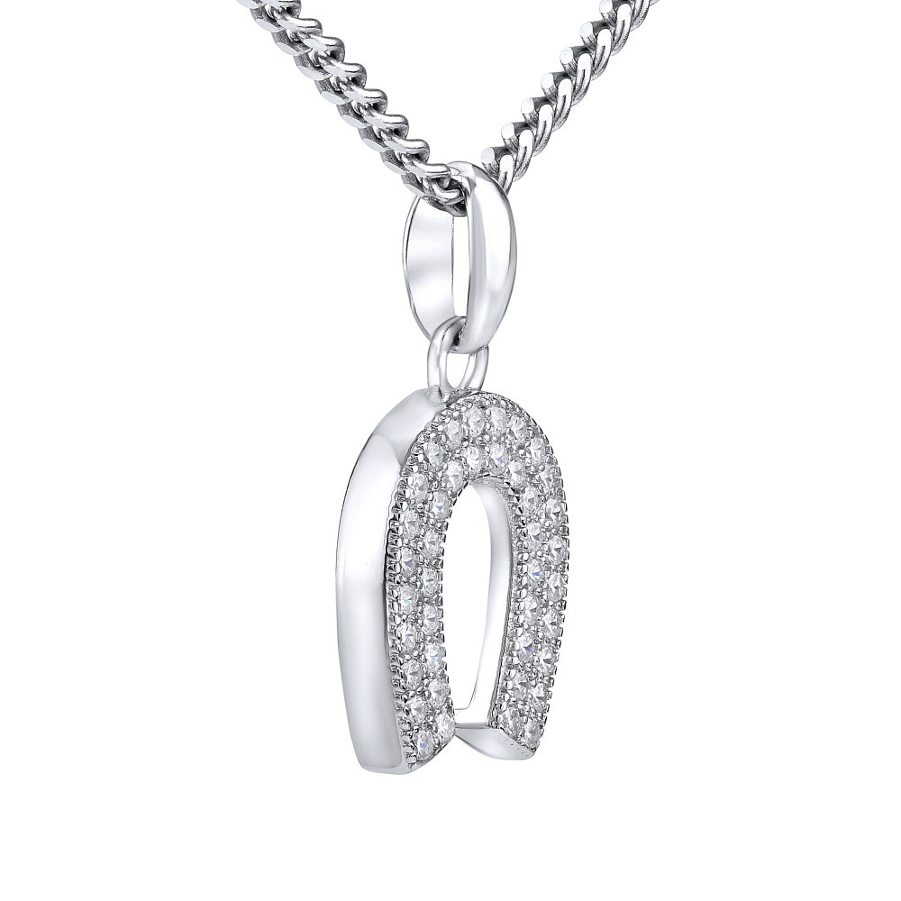 Stříbrný přívěsek PODKOVA se zirkony