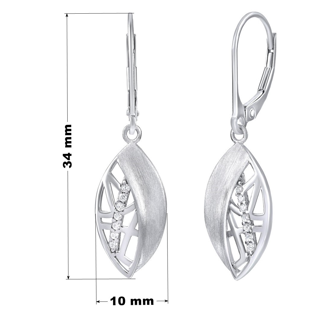 Stříbrné visací náušnice VERINA