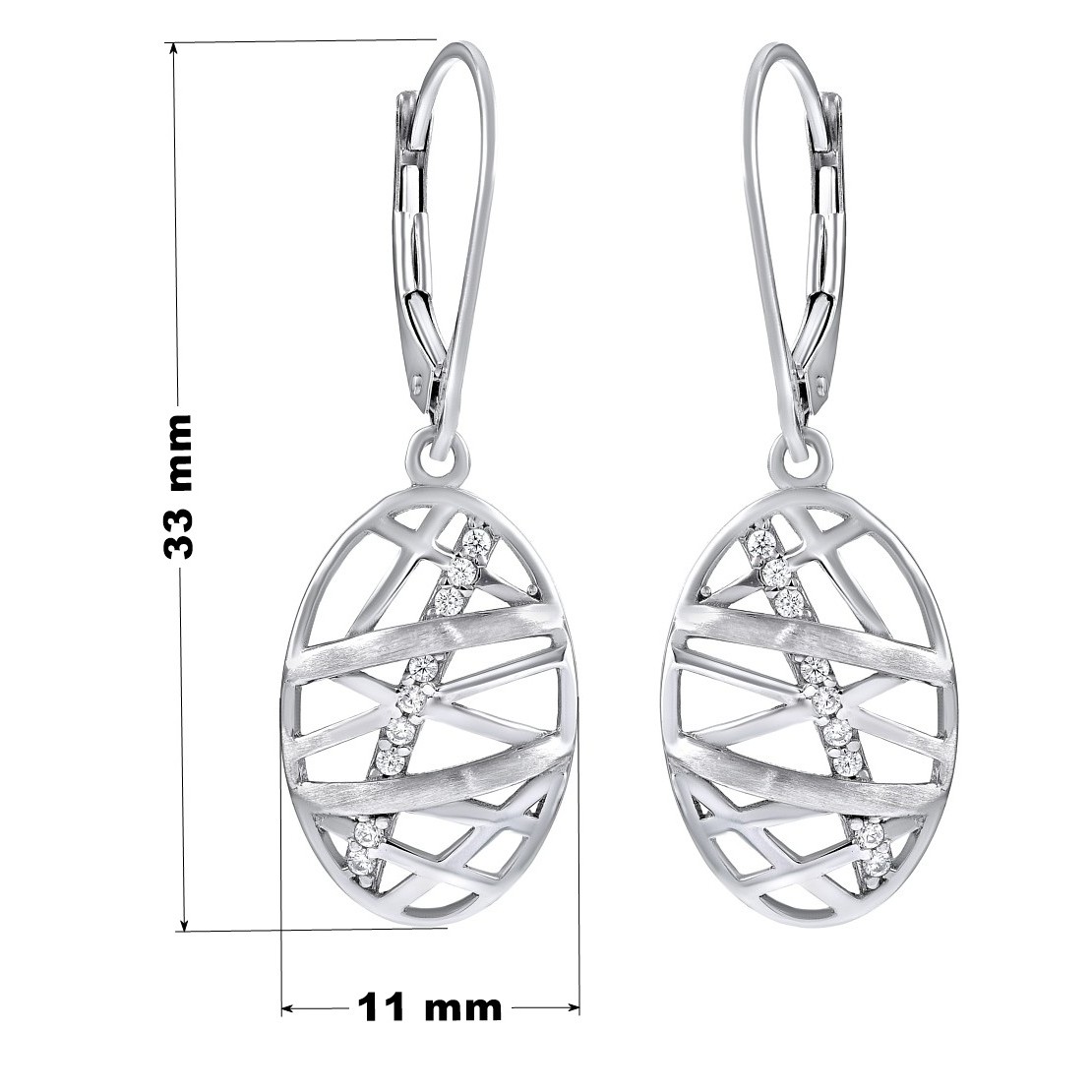 Stříbrné náušnice JOURNEY dekorované zirkony