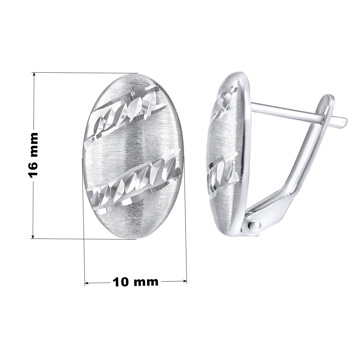 Stříbrné náušnice dekorované výbrusem