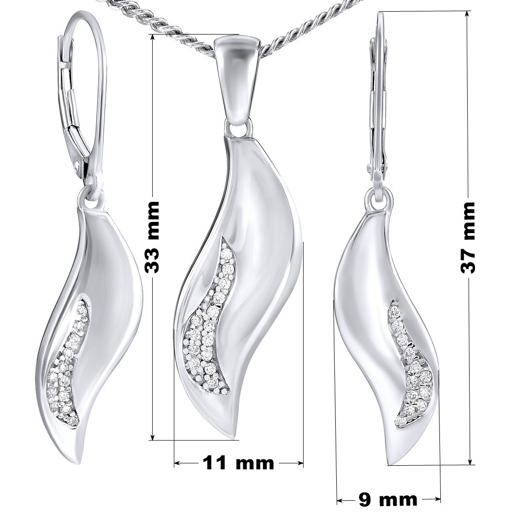 Stříbrný set šperků FLORENCE - náušnice a přívěsek