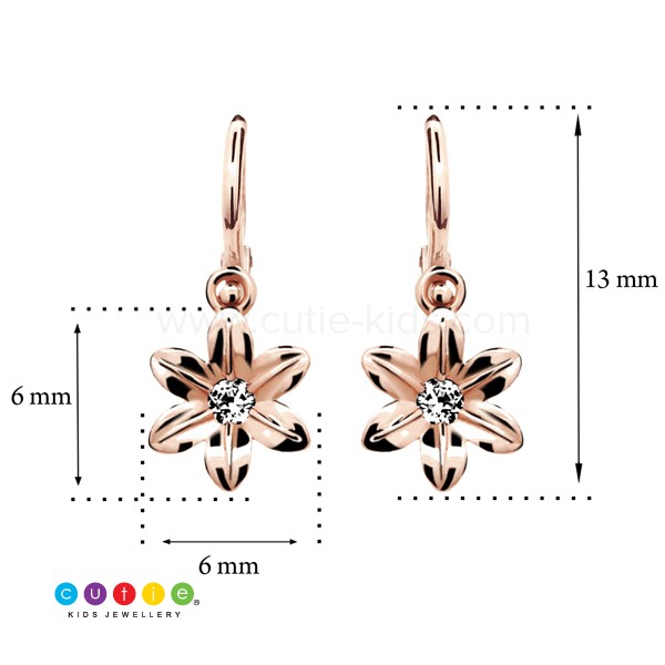 Dětské náušničky Cutie kytičky C1993 Rose Gold