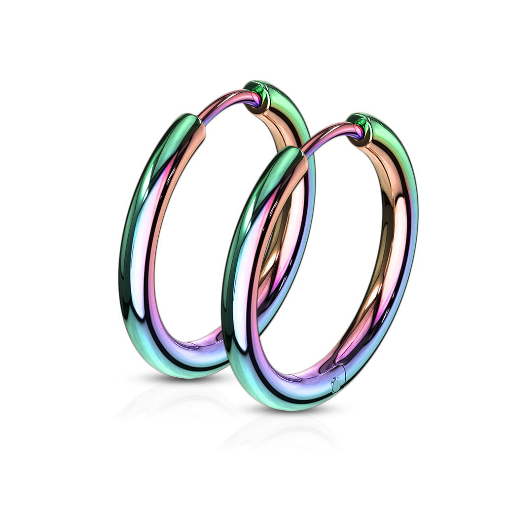 Kruhové náušnice z chirurgické oceli – must-have Rainbow