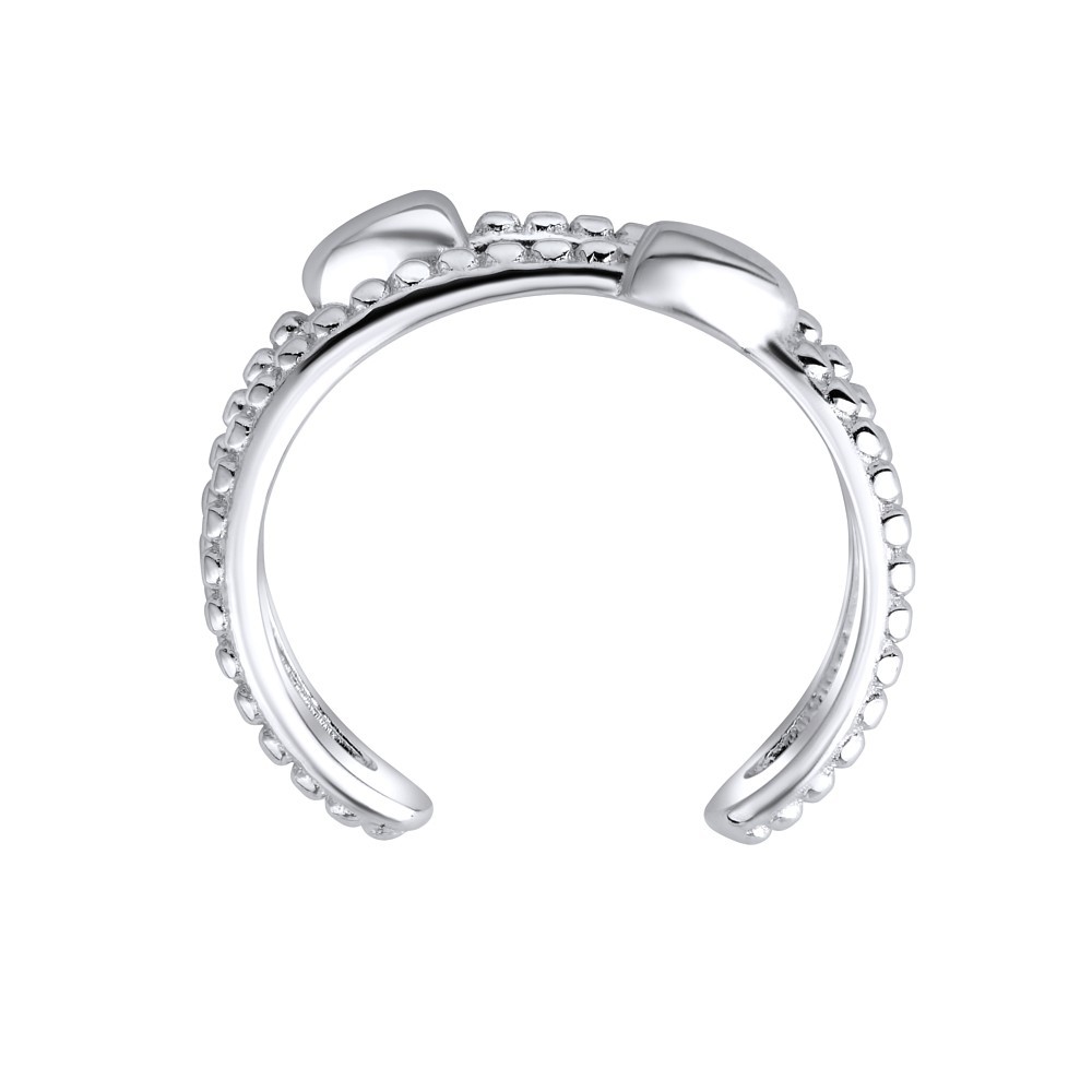 Stříbrný prsten na nohu se srdíčky