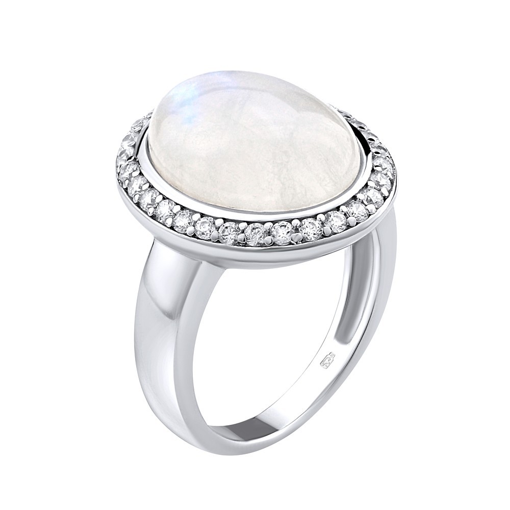 Silvego stříbrný prsten s přírodním Měsíčním kamenem