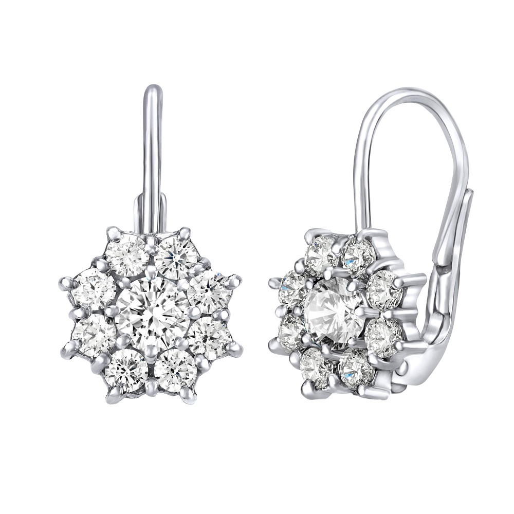 SILVEGO stříbrné náušnice s čirými Swarovski Zirkony