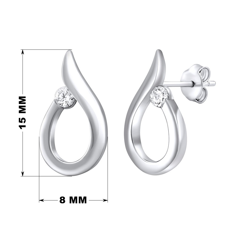 Stříbrné náušnice se zirkony na puzetku