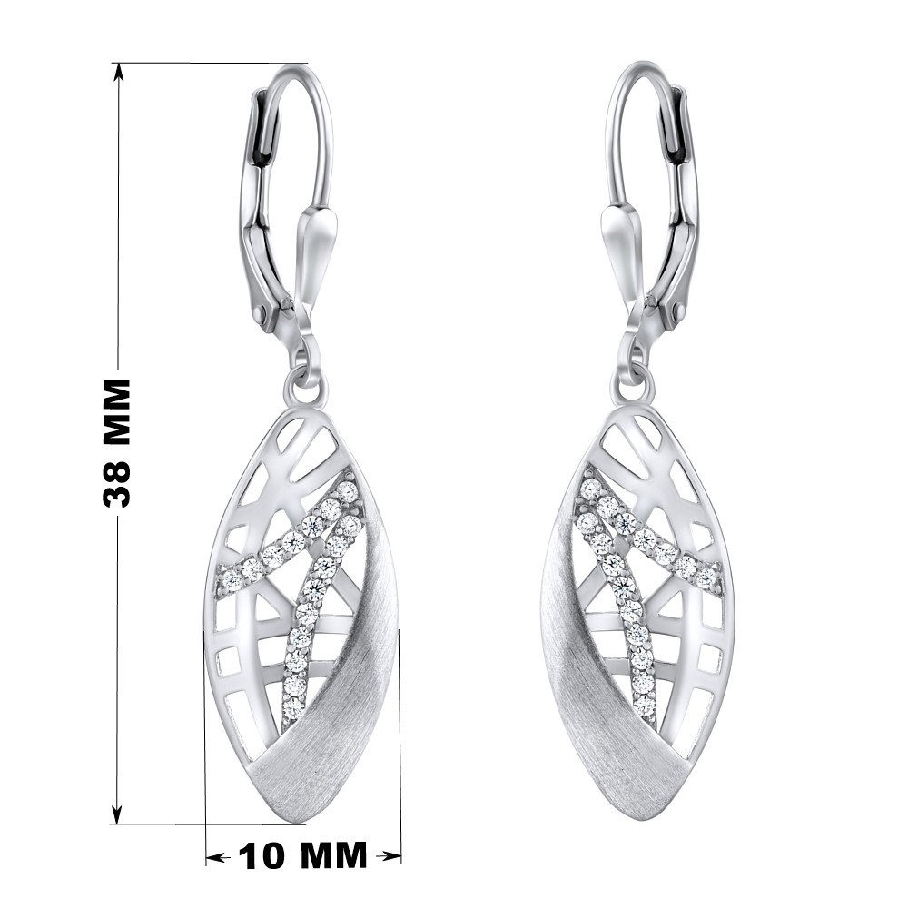 Stříbrné visací náušnice EUPHEMIA se zirkony