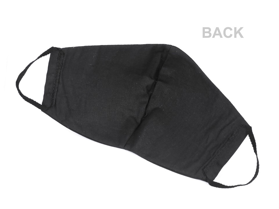 Bavlněná rouška s pruženkou za uši-Černá