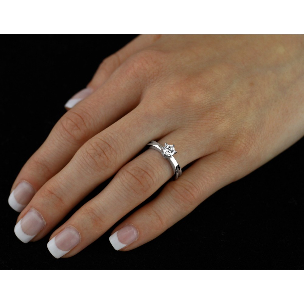 WEST SIDE dámský prsten z oceli se zirkonem 6mm