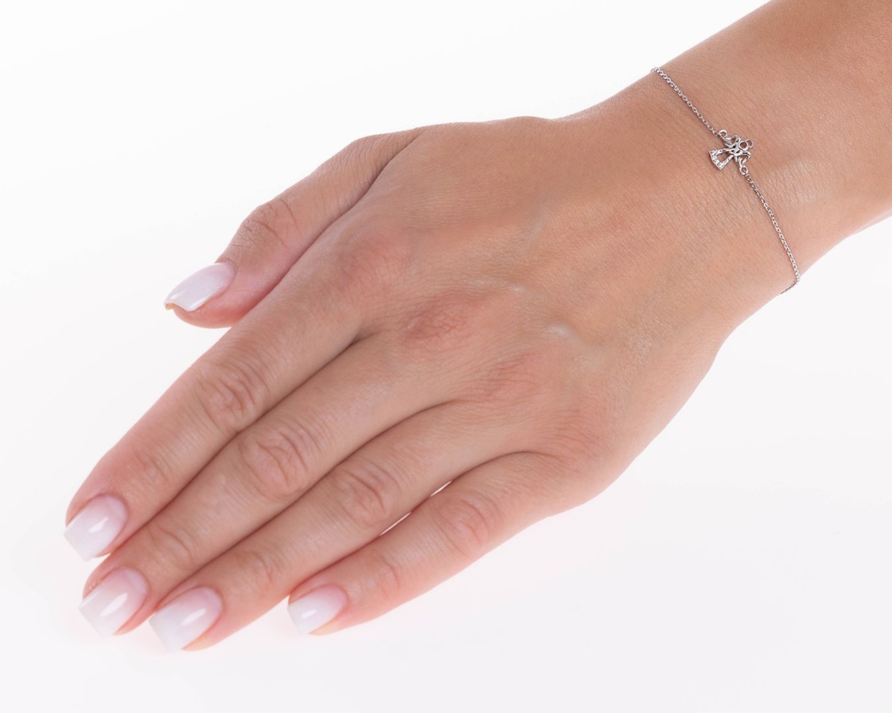 Stříbrný set šperků anděl Abda s čirými Brilliance Zirconia- náušnice, přívěsek a náramek MW2233S 