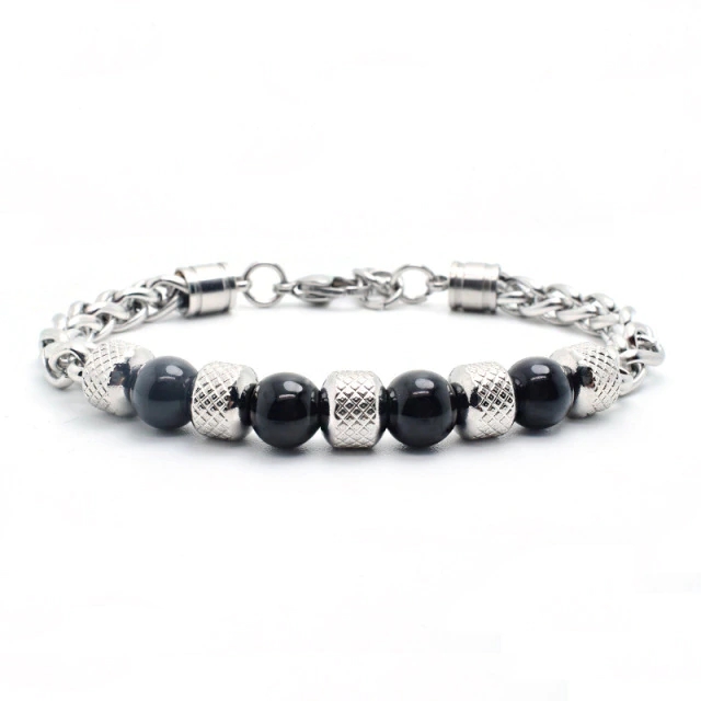 Náramek z chirurgické oceli onyx