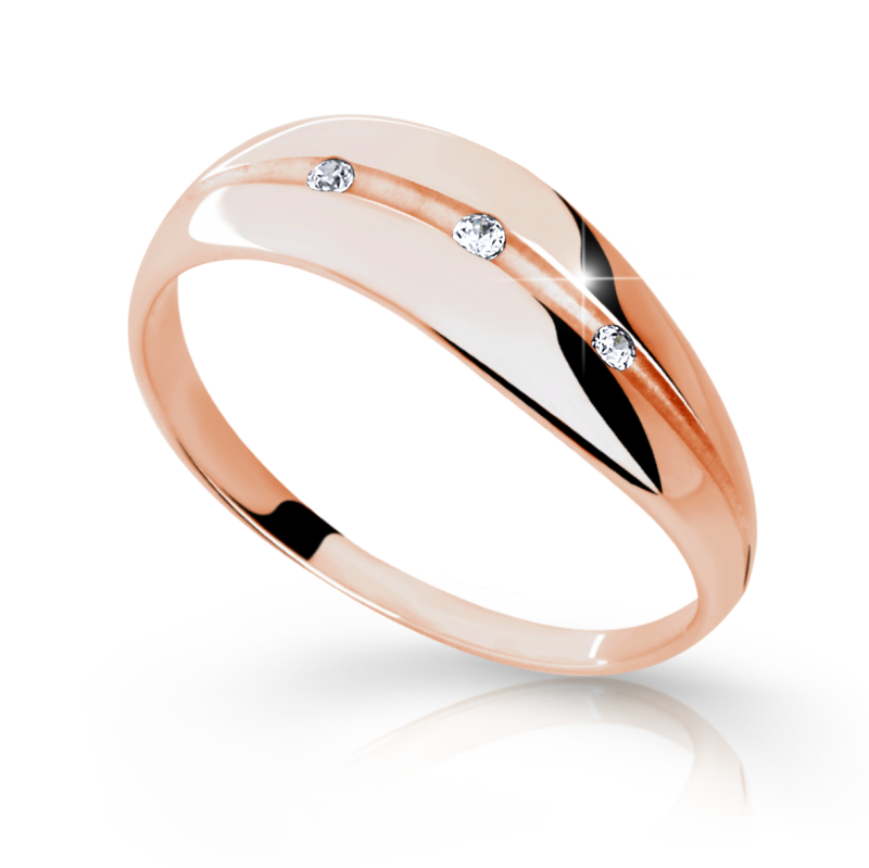 Zlatý zásnubní prsten DF 1875 se zirkony