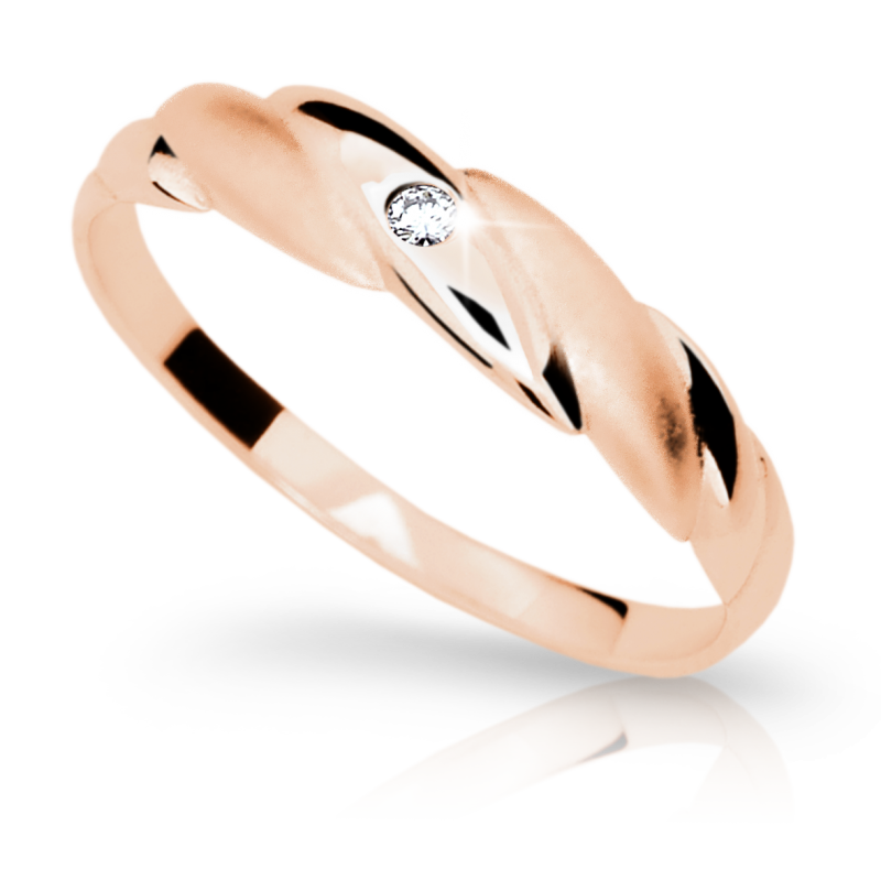 Zlatý zásnubní prsten DF 1880 se zirkony