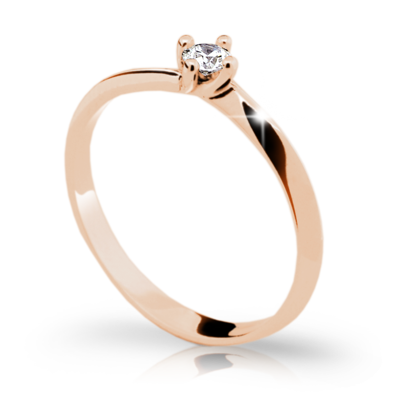 Zlatý zásnubní prsten DF 1907 se zirkony
