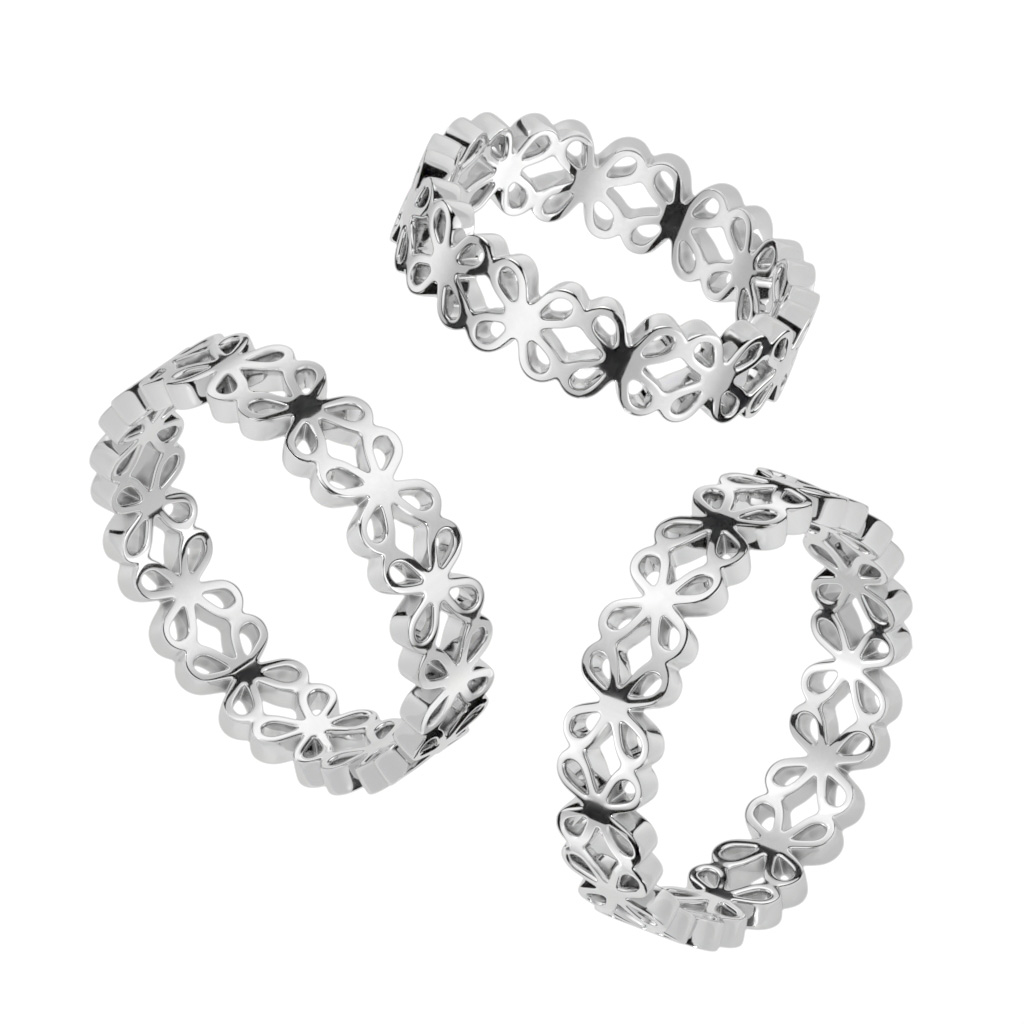 Dámský ocelový prsten lesní louka