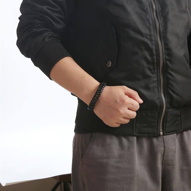 Ocelový náramek Streetwear kůže-ocel