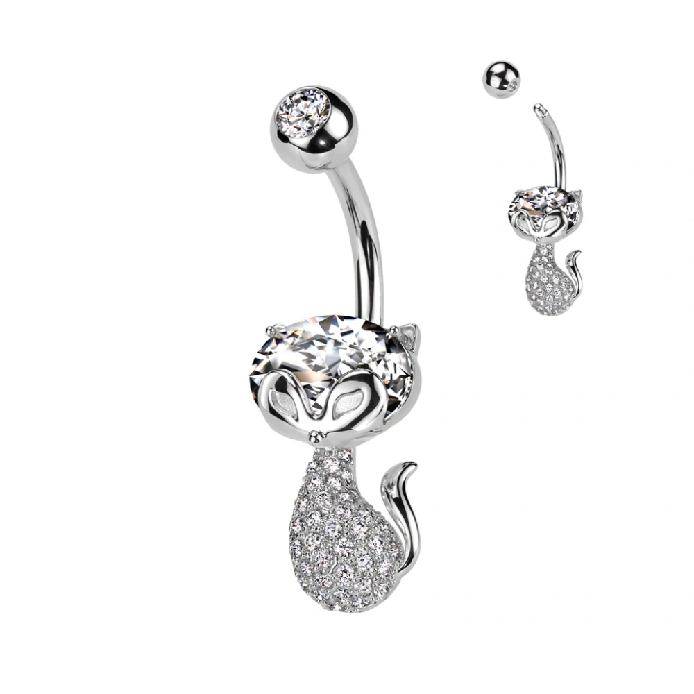 Piercing do pupíku Kočka
