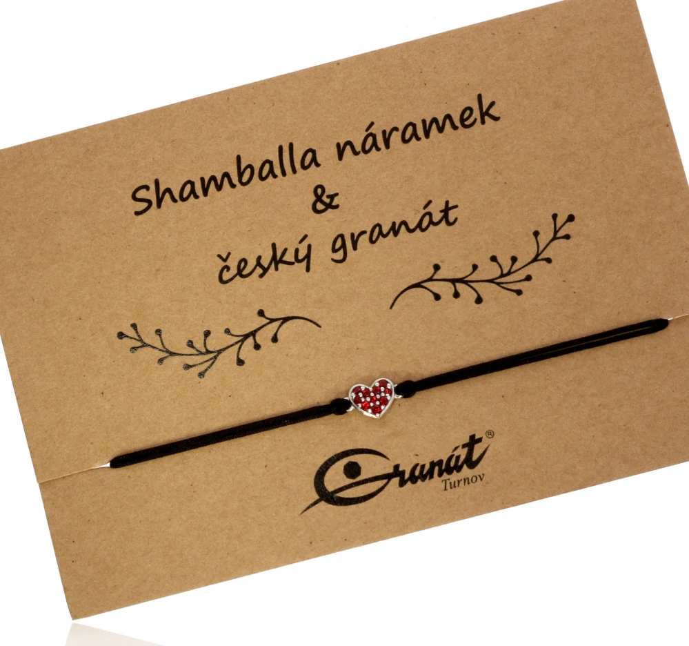 Náramek se srdíčkem z českého granátu