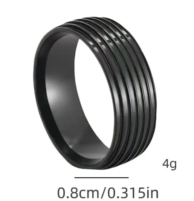 Prsten z chirurgické oceli Black