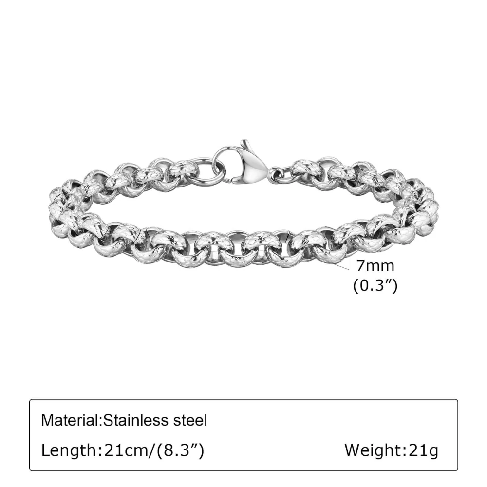 Náramek z chirurgické oceli Mens Rolo Chain