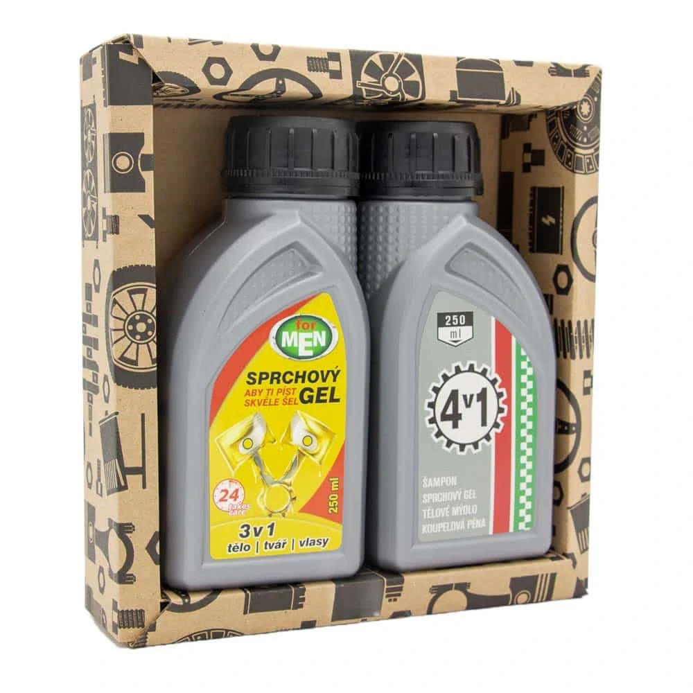 Kosmetická sada pro muže – gel 250 ml a gel 250 ml – olej