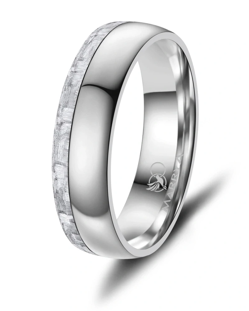 Snubní prsteny Síla oceli, styl karbonu