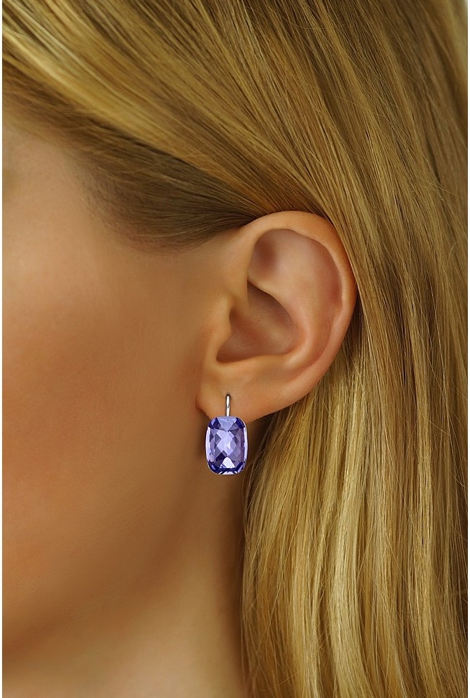 Silvego stříbrné náušnice se Swarovski® Crystals tanzanite