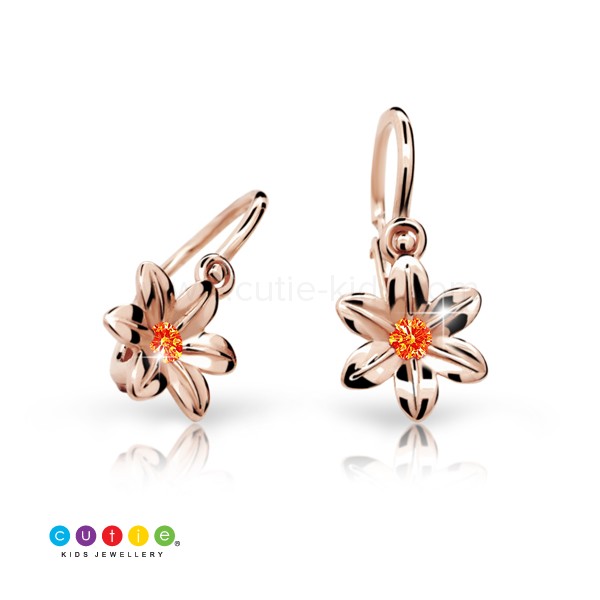 Dětské náušničky Cutie kytičky C1993 Rose Gold
