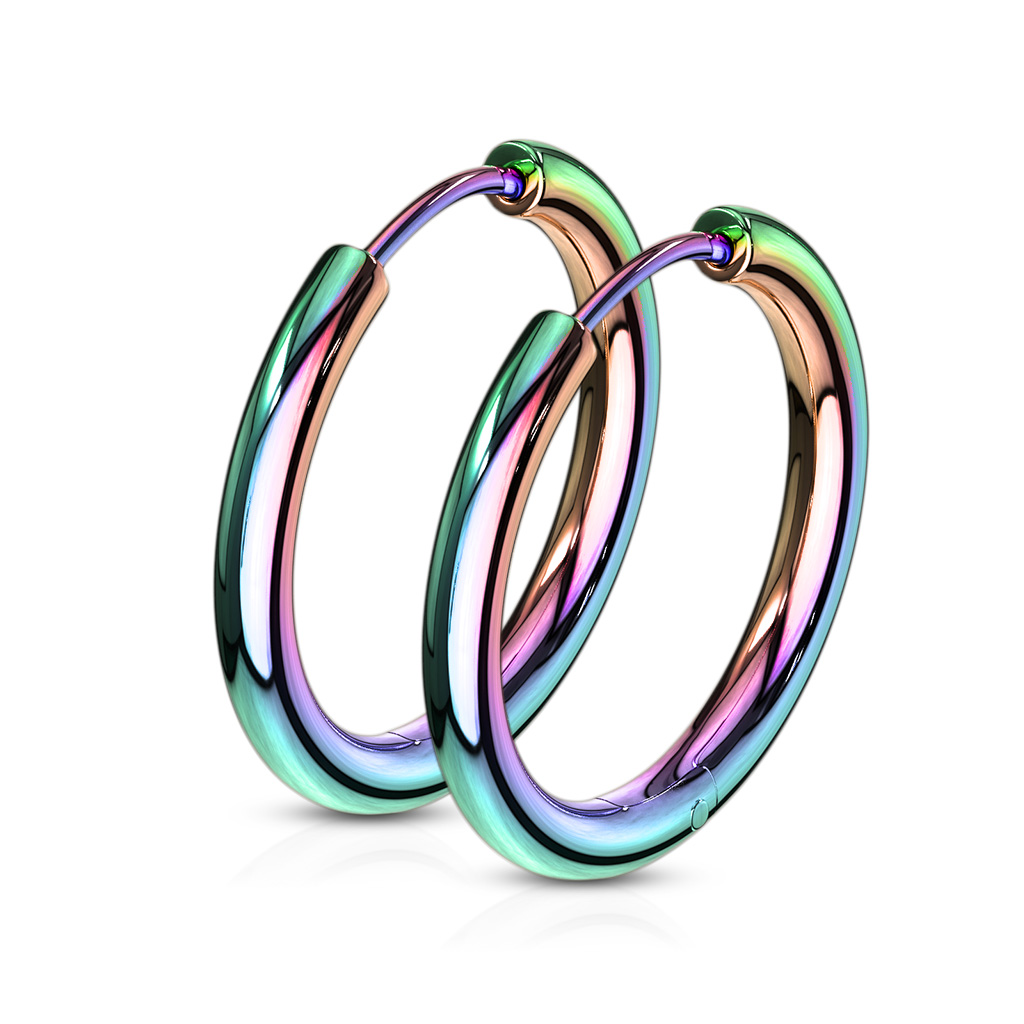 Kruhové náušnice z chirurgické oceli – must-have Rainbow