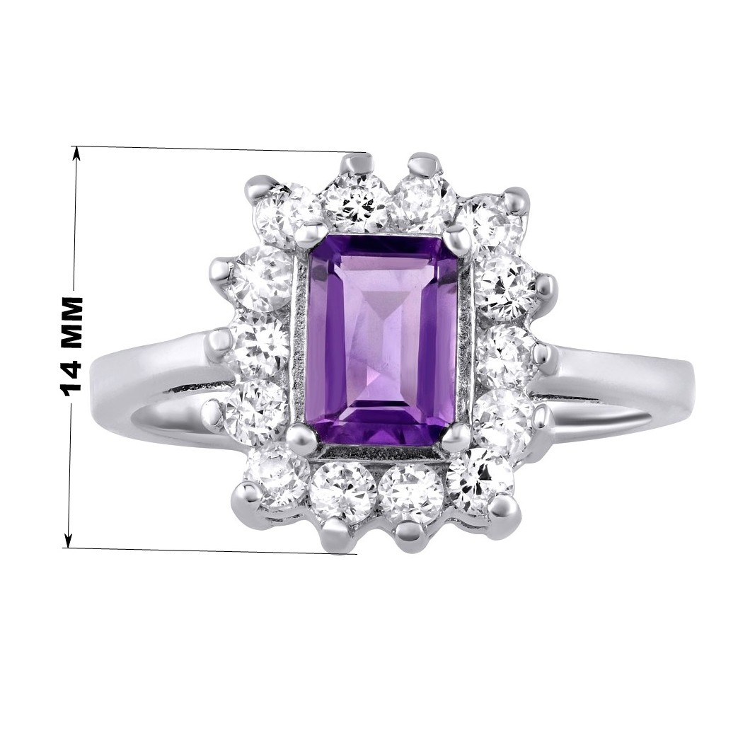 Stříbrný prsten s pravým přírodním Ametystem