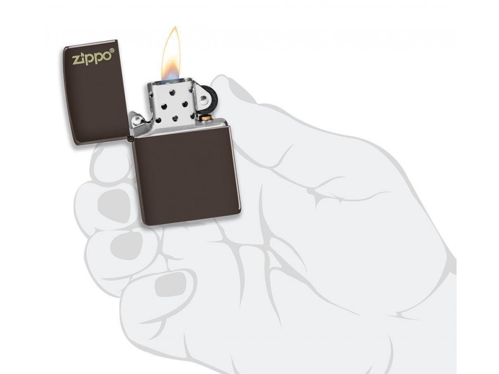 Benzínový zapalovač Brown Zippo Logo