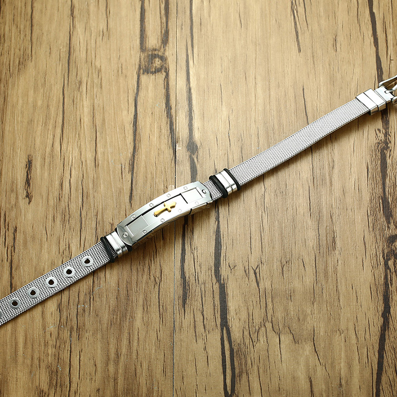 Náramek z chirurgické oceli Cross Mesh