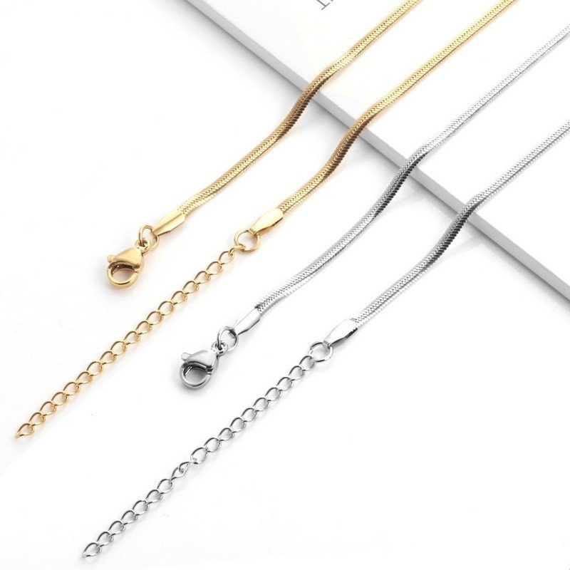Řetízek z chirurgické oceli Gold Flat Snake 3 mm