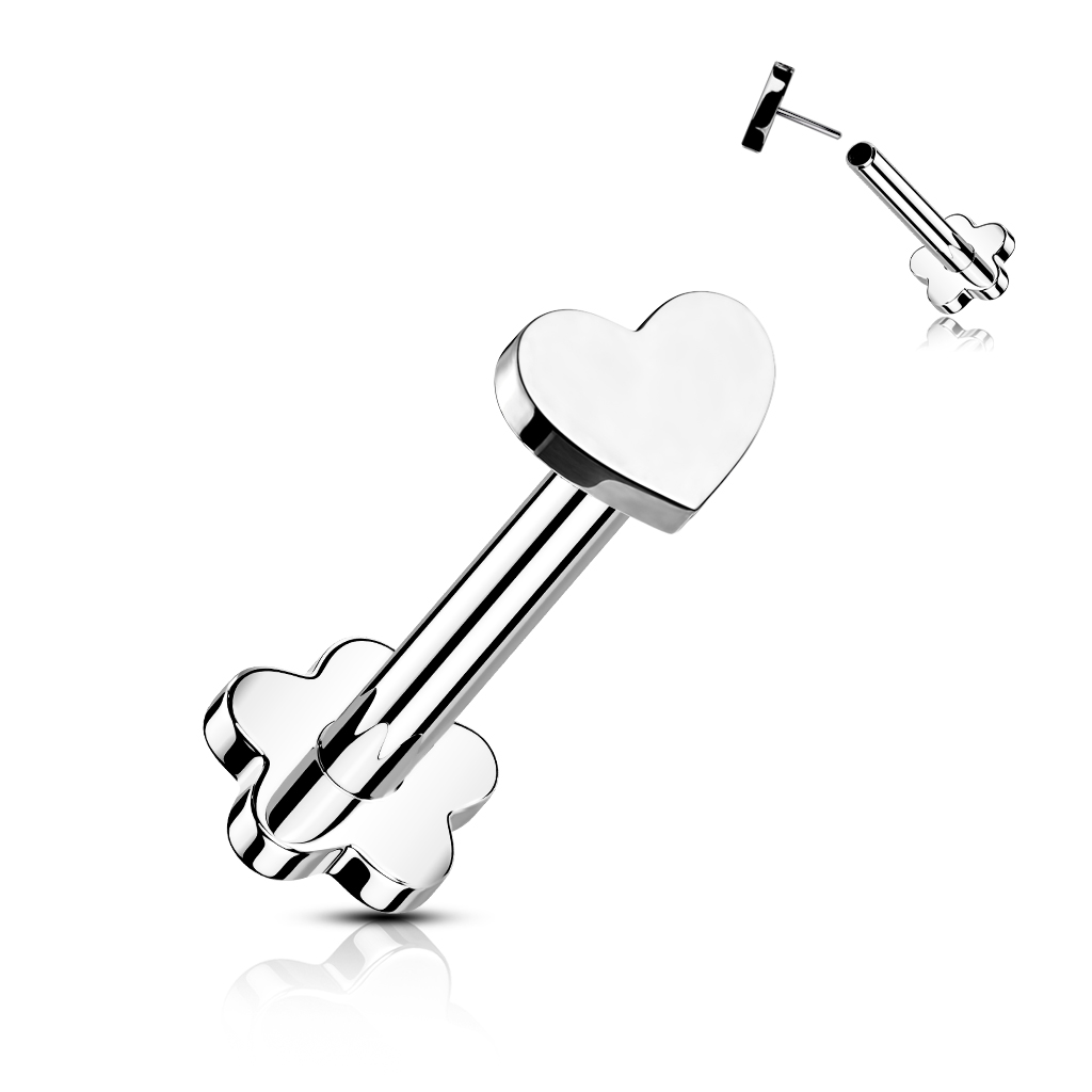 Piercing do brady srdce - labreta TITAN