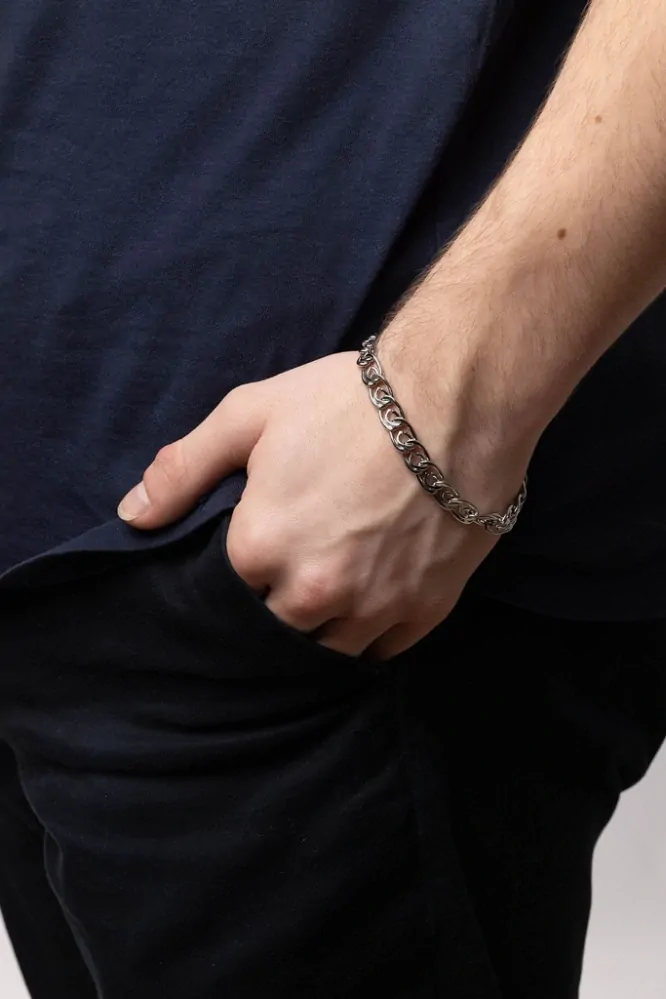 Ocelový set náramku a náhrdelníku Paper Clip 8mm