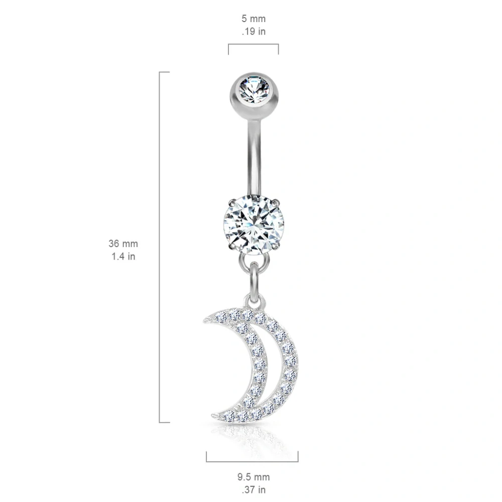 Piercing do pupíku Půlnoční Měsíc