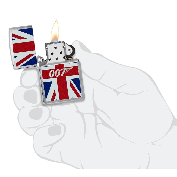Benzínový zapalovač Zippo James Bond Union Jack Design
