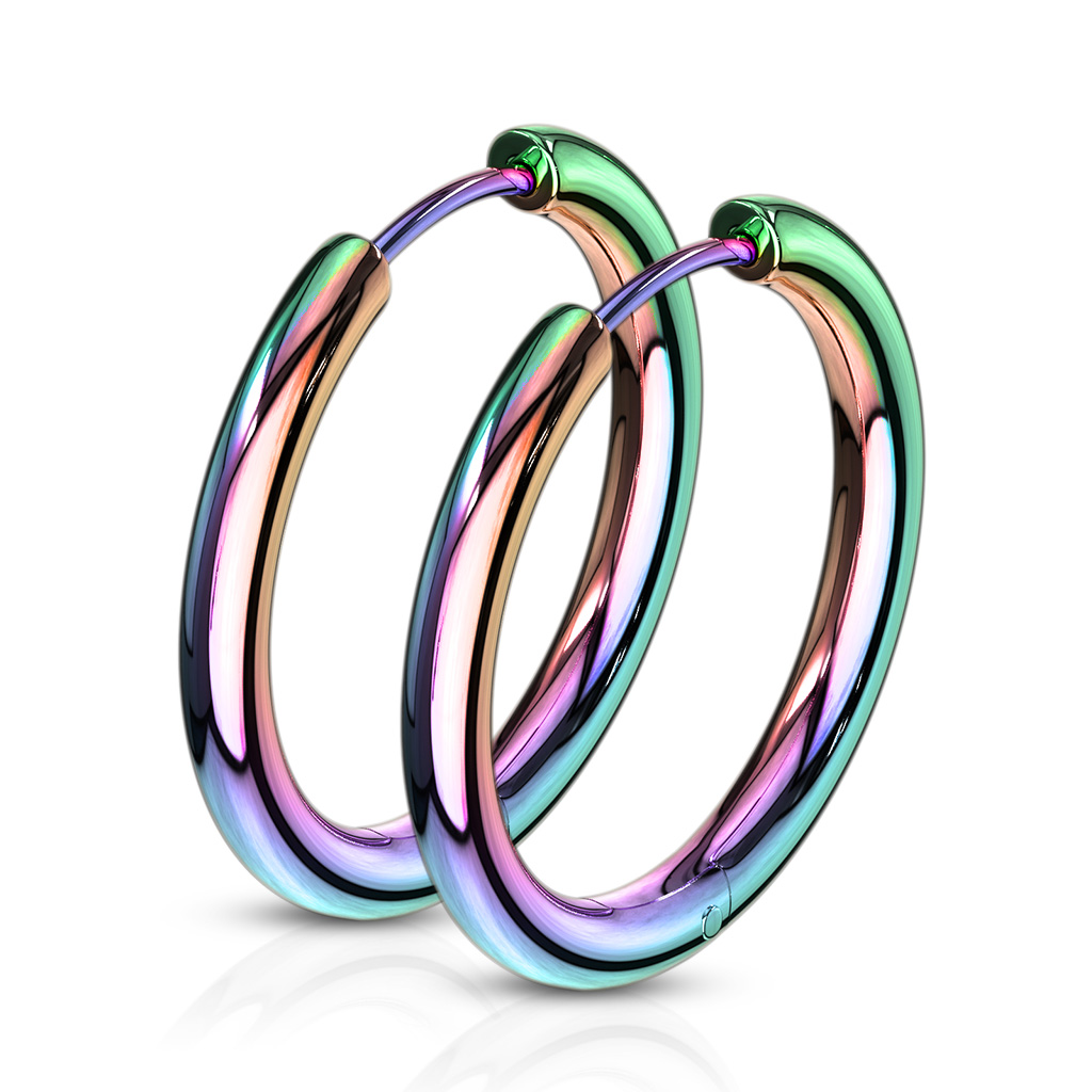Kruhové náušnice z chirurgické oceli – must-have Rainbow