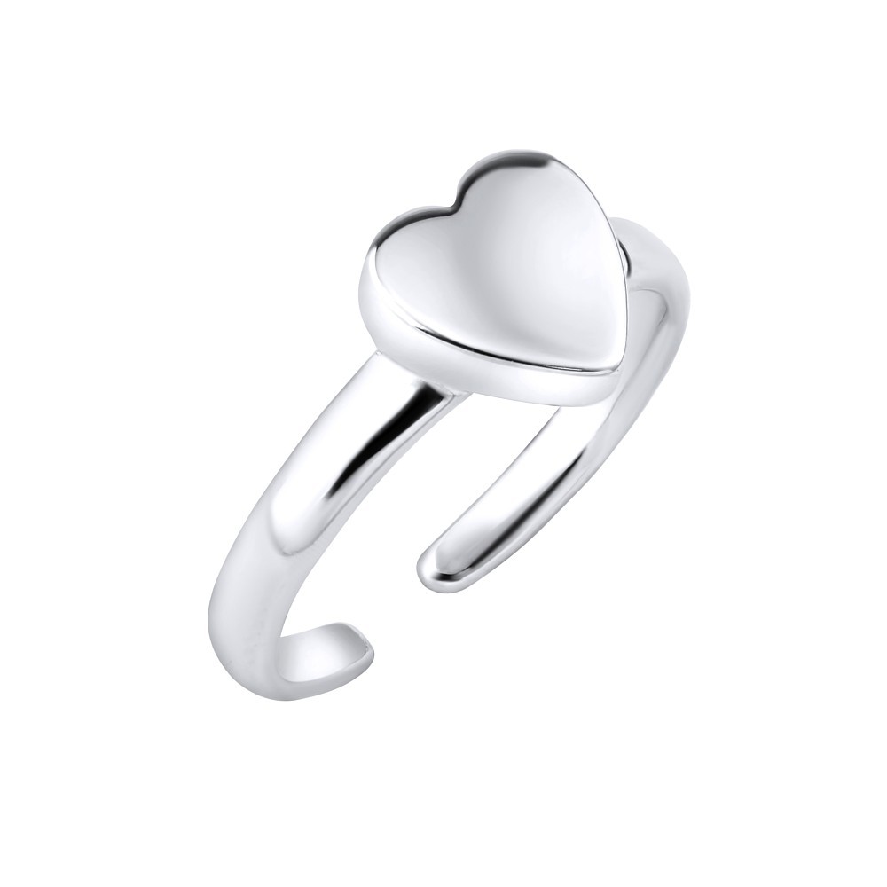 Stříbrný prsten na nohu srdce